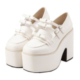 トリプルリボン厚底ローファーパンプス【大きいサイズ有】