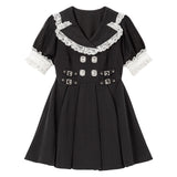 キラキラビジューテーラードレースワンピース