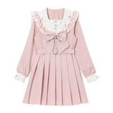 ハートビジューリボンレース学園ワンピース