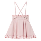 推し色サイドキラキラハートバックルサス付きスカート