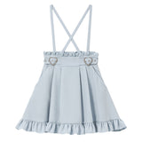 推し色サイドキラキラハートバックルサス付きスカート