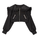 ハートビジューフリル2wayパーカー