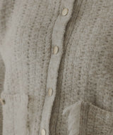 ツイードライクフリンジニットカーディガン