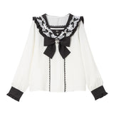 ハートリボンたっぷりフリルセーラーブラウス