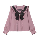 ハートリボンたっぷりフリルセーラーブラウス