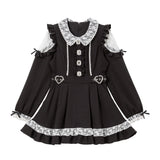 キラキラビジューレース重ねフリルワンピース