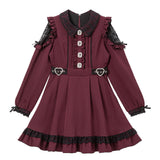 キラキラビジューレース重ねフリルワンピース