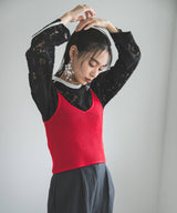 【メール便】スリーブラインレースロンT