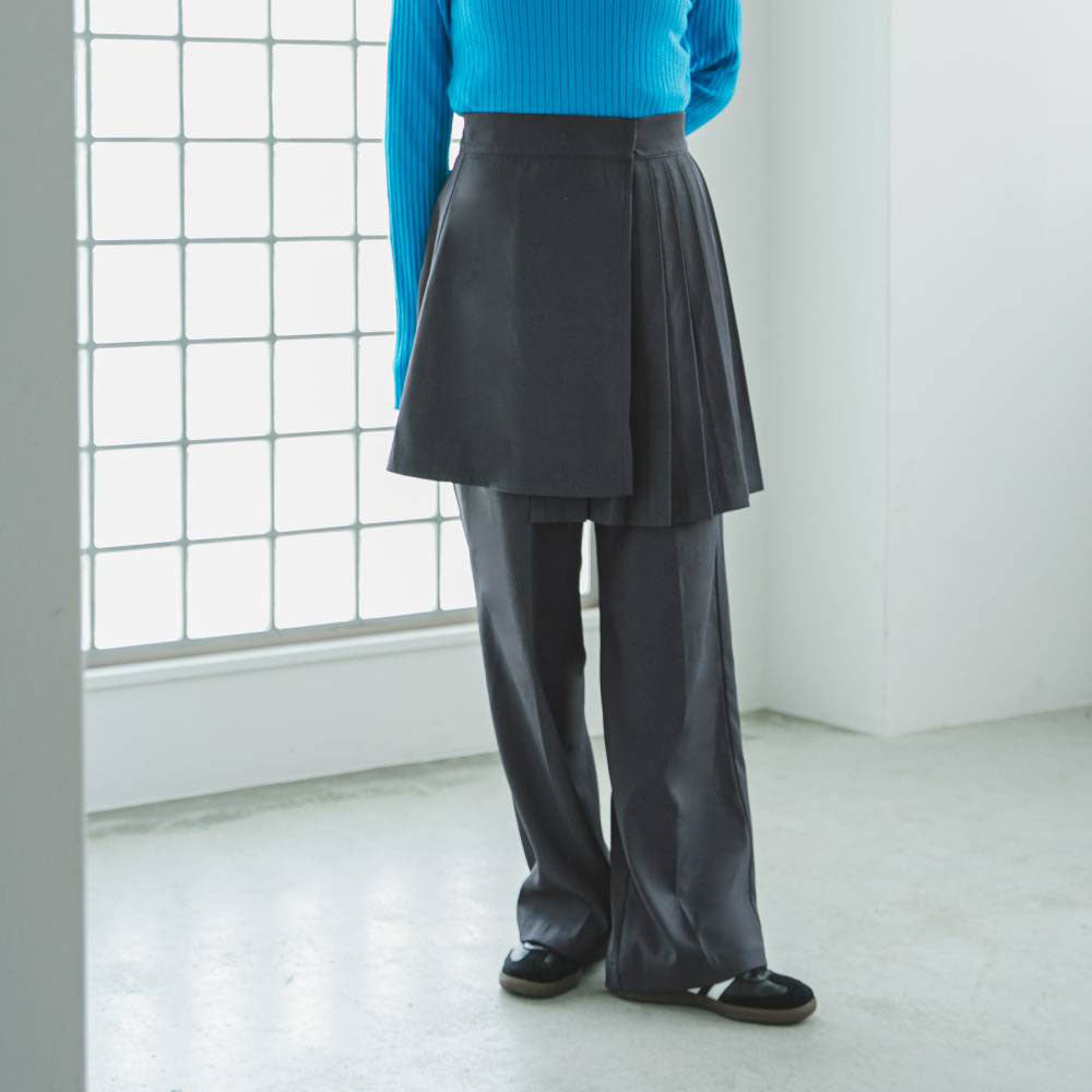 ミニスカート パンツ ラップスカートツキワイドパンツ – レディースファッション通販の夢展望【公式】