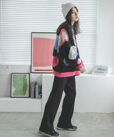 ダンボールセミフレアニットパンツ