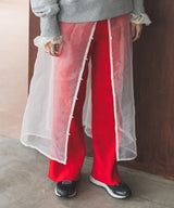 ダンボールセミフレアニットパンツ