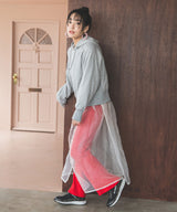 ダンボールセミフレアニットパンツ