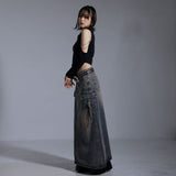 チェーン付き肌魅せダブルジップカットソー