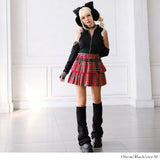 チェーン付き肌魅せダブルジップカットソー