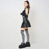 チェーン付き肌魅せダブルジップカットソー