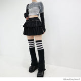 【メール便】バイカラー重ね風長袖トップス【ニット】