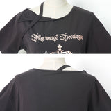 アシメショルダープリント半袖Tシャツ