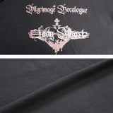 アシメショルダープリント半袖Tシャツ