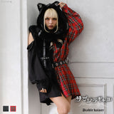 バイカラー肩開きBIGシャツワンピース