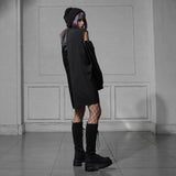 バイカラー肩開きBIGシャツワンピース