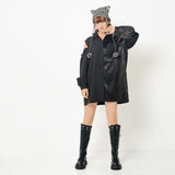 バイカラー肩開きBIGシャツワンピース