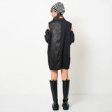 バイカラー肩開きBIGシャツワンピース