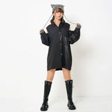 バイカラー肩開きBIGシャツワンピース