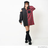 バイカラー肩開きBIGシャツワンピース