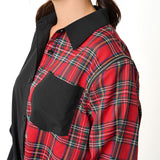 バイカラー肩開きBIGシャツワンピース