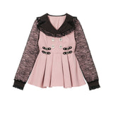 キラキラビジューテーラードレースワンピース