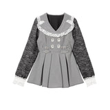 キラキラビジューテーラードレースワンピース