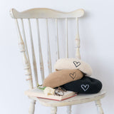 ハート刺繍ベレー帽