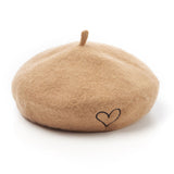 ハート刺繍ベレー帽