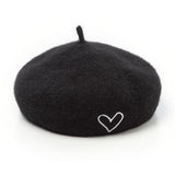 ハート刺繍ベレー帽