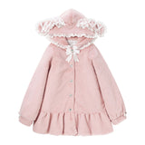 レースアップうさ耳ビジューファーコート