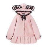 レースアップうさ耳ビジューファーコート