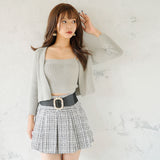 ふわふわシャギーキャミ×カーディガンニットアンサンブル