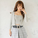 ふわふわシャギーキャミ×カーディガンニットアンサンブル