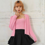 ふわふわシャギーキャミ×カーディガンニットアンサンブル