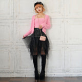 ふわふわシャギーキャミ×カーディガンニットアンサンブル