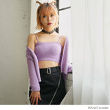 ふわふわシャギーキャミ×カーディガンニットアンサンブル