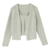 ふわふわシャギーキャミ×カーディガンニットアンサンブル