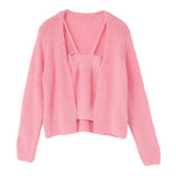 ふわふわシャギーキャミ×カーディガンニットアンサンブル