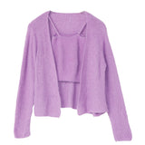 ふわふわシャギーキャミ×カーディガンニットアンサンブル