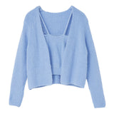 ふわふわシャギーキャミ×カーディガンニットアンサンブル