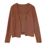 ふわふわシャギーキャミ×カーディガンニットアンサンブル