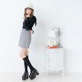 肩リボンガーリーニットトップス