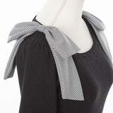 肩リボンガーリーニットトップス