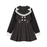 キラキラビジューテーラードレースワンピース