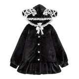 レースアップうさ耳ビジューファーコート